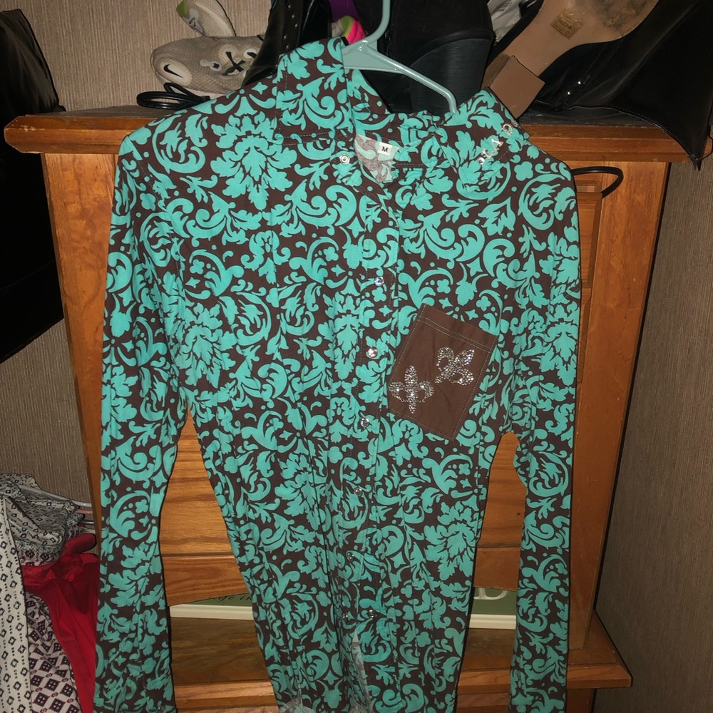 Custom made rodeo shirt size m